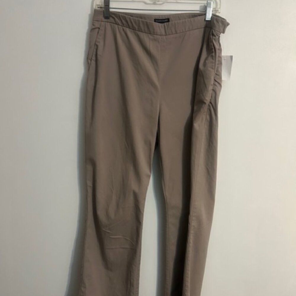 Eileen Fisher Khaki Organic Cotton Flare pants, size 10